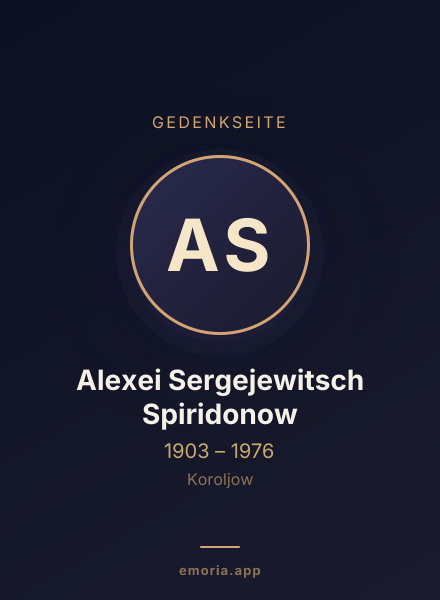 Gedenkportrait von Alexei Sergejewitsch Spiridonow