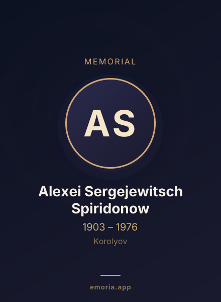 Memorial portrait of Alexei Sergejewitsch Spiridonow