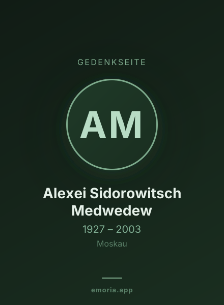 Gedenkportrait von Alexei Sidorowitsch Medwedew