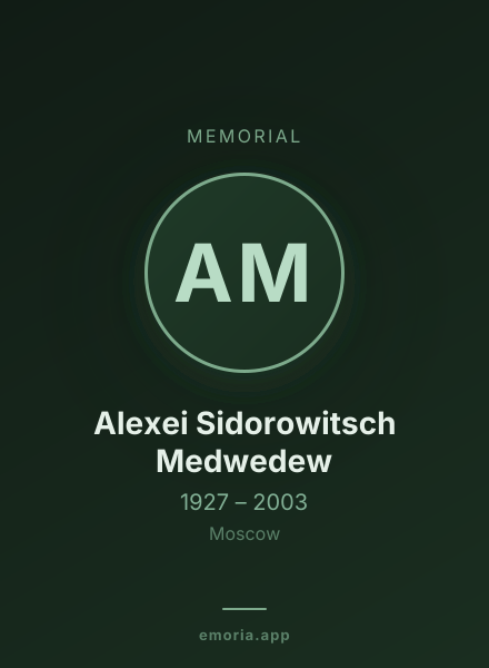 Memorial portrait of Alexei Sidorowitsch Medwedew