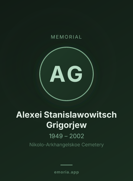 Memorial portrait of Alexei Stanislawowitsch Grigorjew