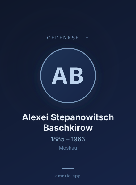Gedenkportrait von Alexei Stepanowitsch Baschkirow