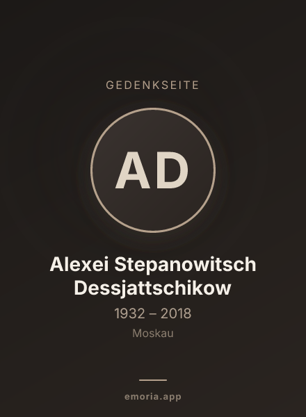 Gedenkportrait von Alexei Stepanowitsch Dessjattschikow