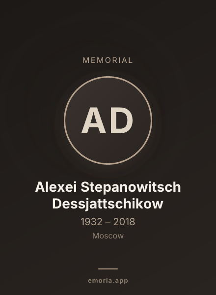 Memorial portrait of Alexei Stepanowitsch Dessjattschikow