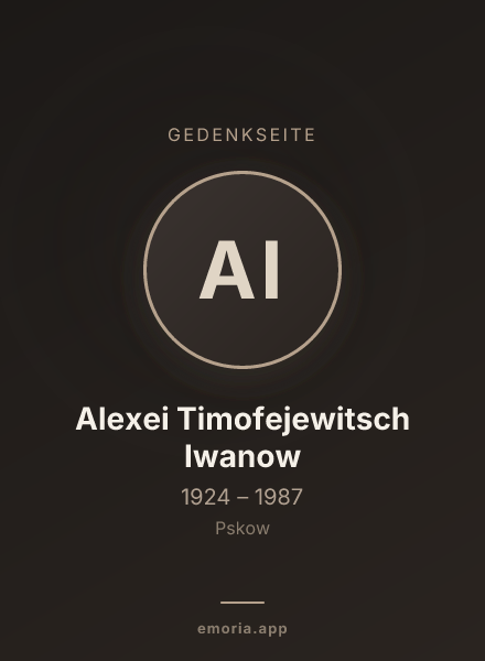 Gedenkportrait von Alexei Timofejewitsch Iwanow