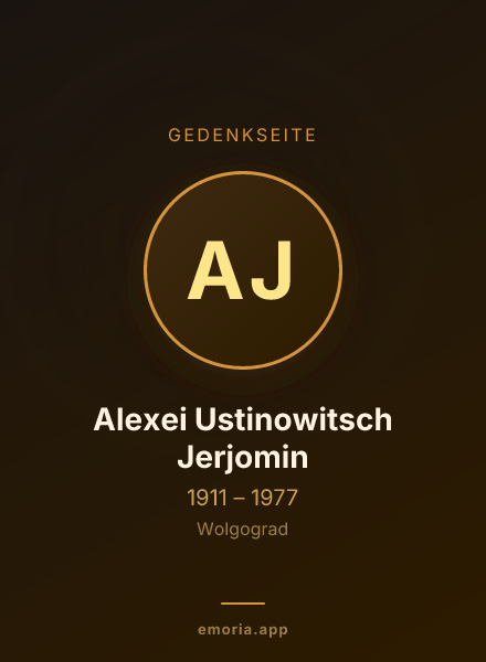 Gedenkportrait von Alexei Ustinowitsch Jerjomin