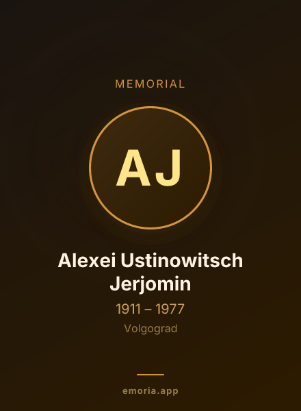 Memorial portrait of Alexei Ustinowitsch Jerjomin