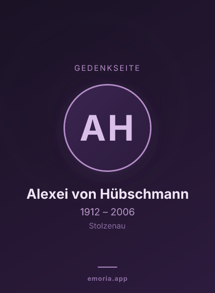 Gedenkportrait von Alexei von Hübschmann