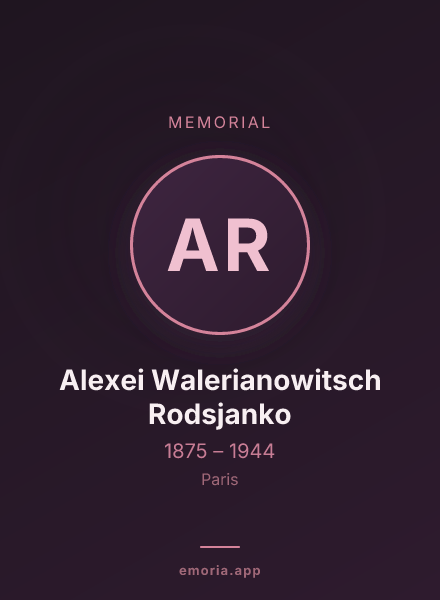 Memorial portrait of Alexei Walerianowitsch Rodsjanko