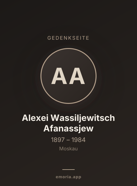 Gedenkportrait von Alexei Wassiljewitsch Afanassjew