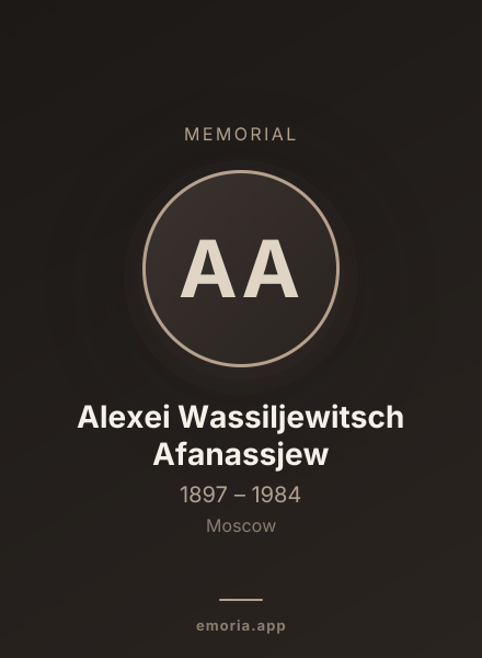 Memorial portrait of Alexei Wassiljewitsch Afanassjew