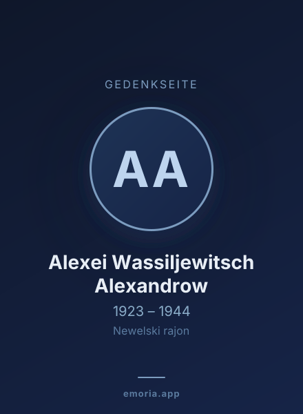 Gedenkportrait von Alexei Wassiljewitsch Alexandrow