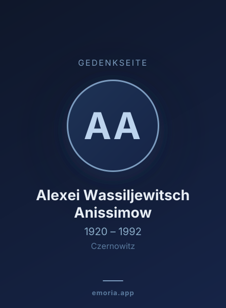 Gedenkportrait von Alexei Wassiljewitsch Anissimow