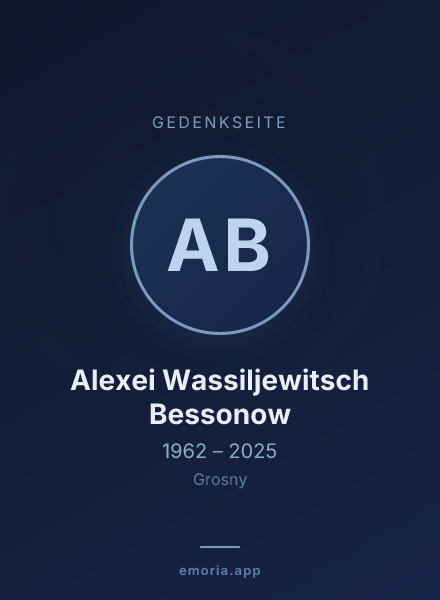 Gedenkportrait von Alexei Wassiljewitsch Bessonow