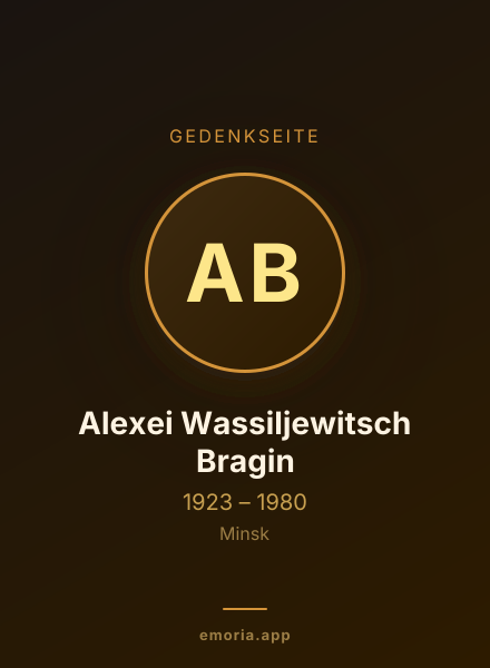 Gedenkportrait von Alexei Wassiljewitsch Bragin