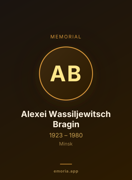 Memorial portrait of Alexei Wassiljewitsch Bragin