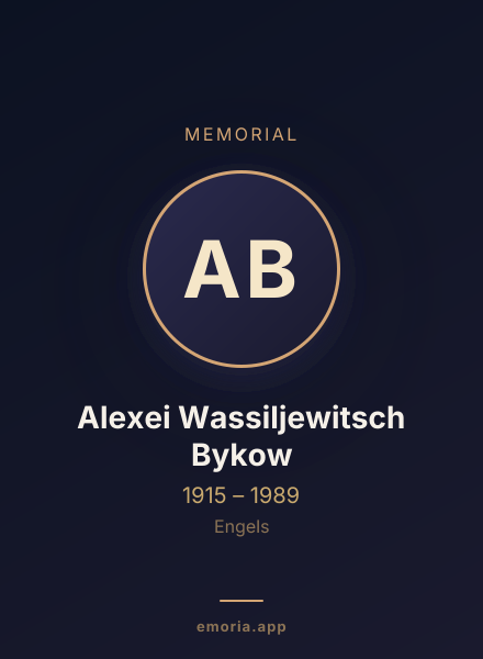 Memorial portrait of Alexei Wassiljewitsch Bykow