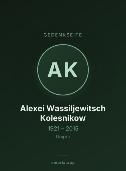 Gedenkportrait von Alexei Wassiljewitsch Kolesnikow