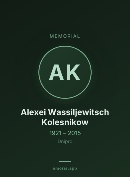 Memorial portrait of Alexei Wassiljewitsch Kolesnikow