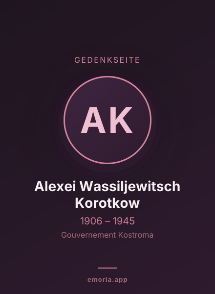Gedenkportrait von Alexei Wassiljewitsch Korotkow