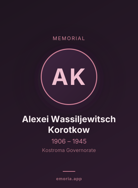 Memorial portrait of Alexei Wassiljewitsch Korotkow