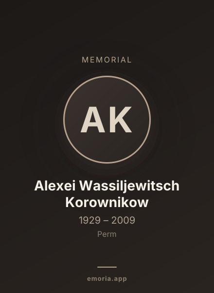 Memorial portrait of Alexei Wassiljewitsch Korownikow