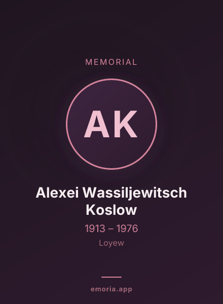Memorial portrait of Alexei Wassiljewitsch Koslow