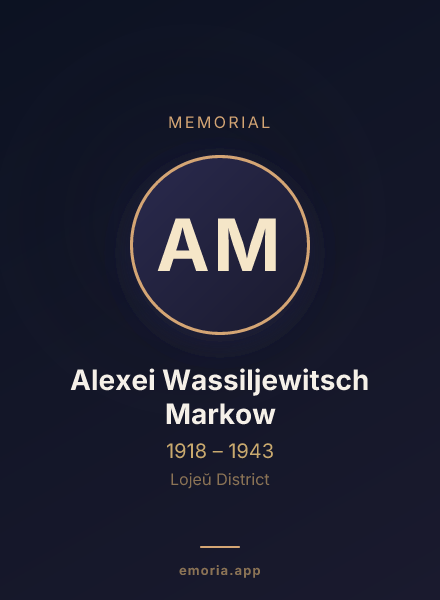 Memorial portrait of Alexei Wassiljewitsch Markow