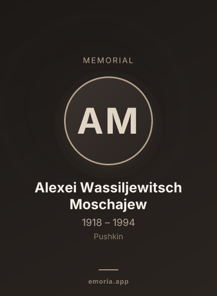 Memorial portrait of Alexei Wassiljewitsch Moschajew