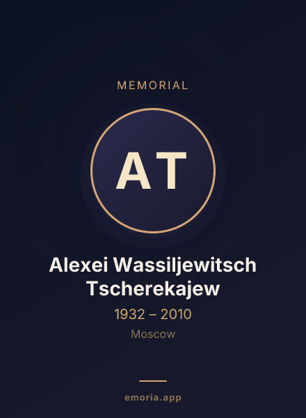 Memorial portrait of Alexei Wassiljewitsch Tscherekajew
