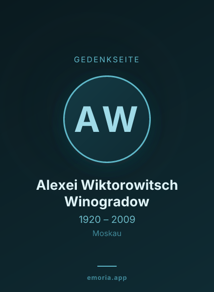 Gedenkportrait von Alexei Wiktorowitsch Winogradow