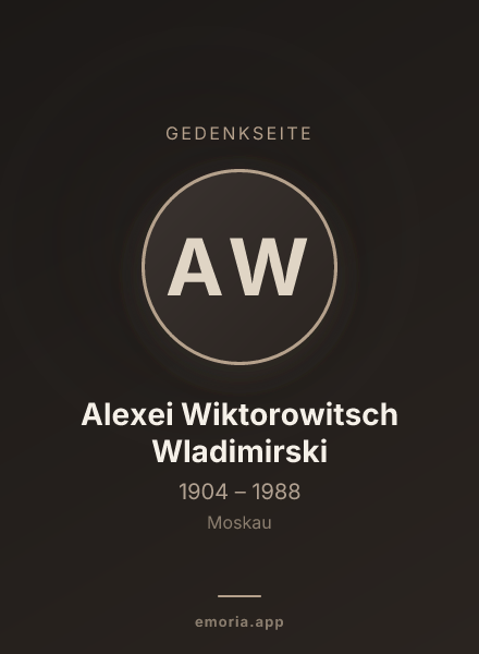 Gedenkportrait von Alexei Wiktorowitsch Wladimirski