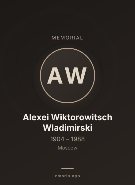 Memorial portrait of Alexei Wiktorowitsch Wladimirski