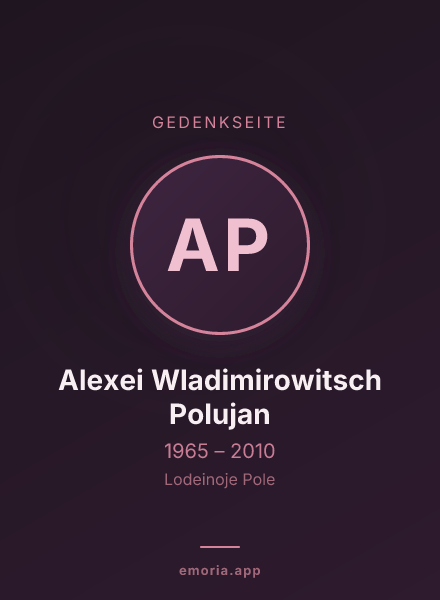 Gedenkportrait von Alexei Wladimirowitsch Polujan