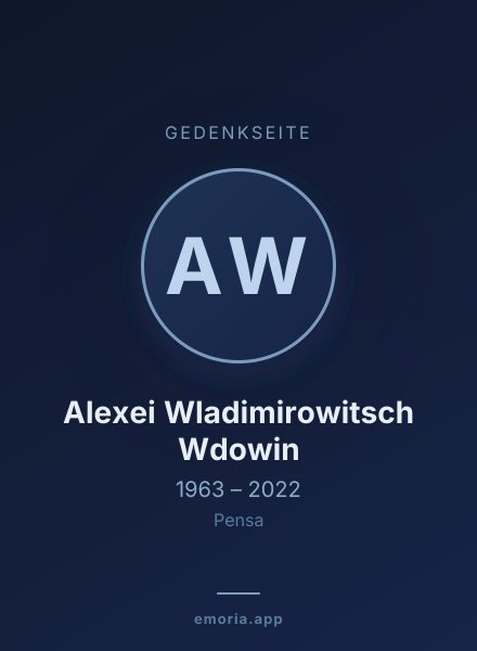Gedenkportrait von Alexei Wladimirowitsch Wdowin