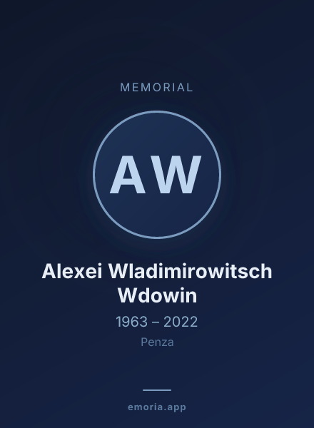 Memorial portrait of Alexei Wladimirowitsch Wdowin