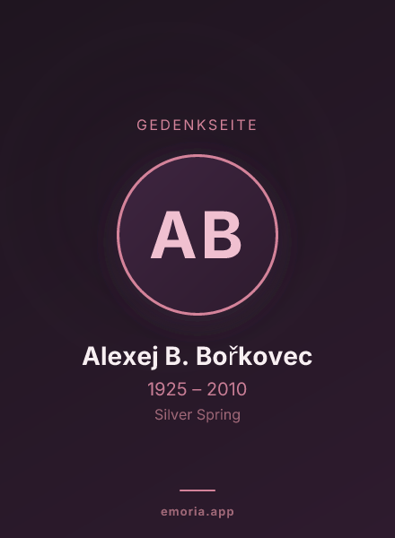 Gedenkportrait von Alexej B. Bořkovec