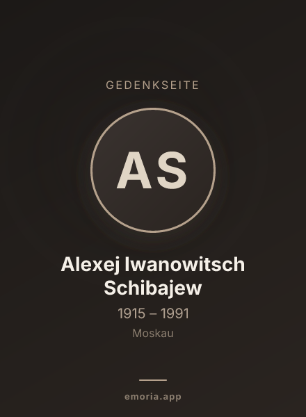 Gedenkportrait von Alexej Iwanowitsch Schibajew