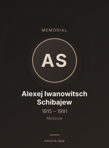 Memorial portrait of Alexej Iwanowitsch Schibajew