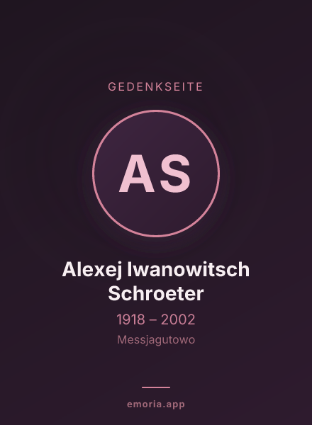 Gedenkportrait von Alexej Iwanowitsch Schroeter