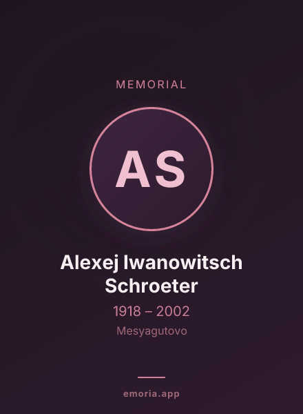 Memorial portrait of Alexej Iwanowitsch Schroeter