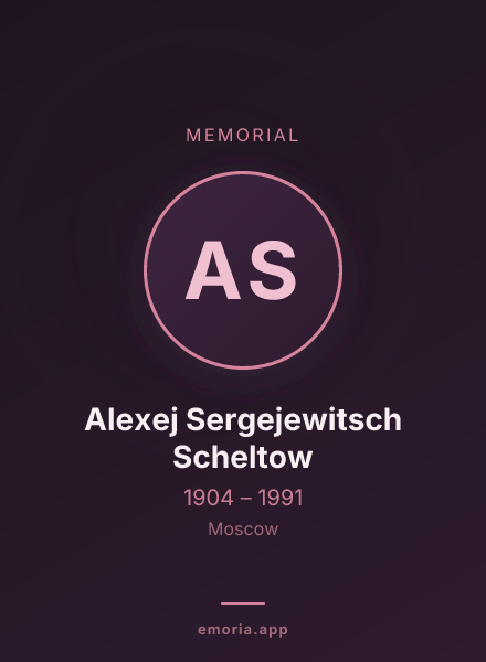 Memorial portrait of Alexej Sergejewitsch Scheltow