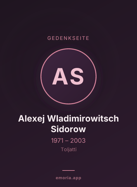 Gedenkportrait von Alexej Wladimirowitsch Sidorow