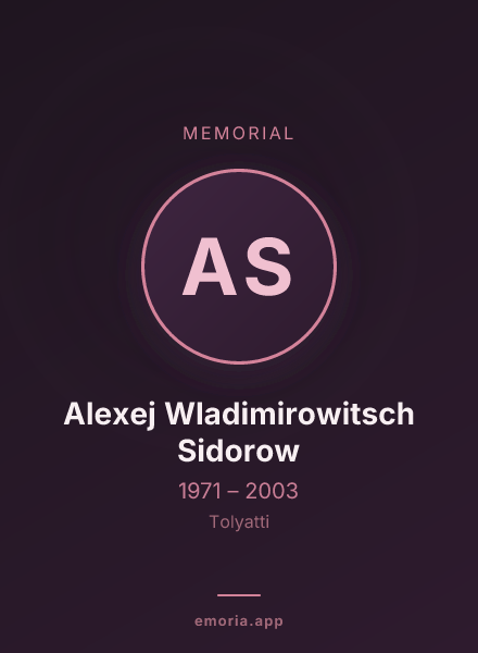 Memorial portrait of Alexej Wladimirowitsch Sidorow
