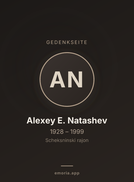 Gedenkportrait von Alexey E. Natashev