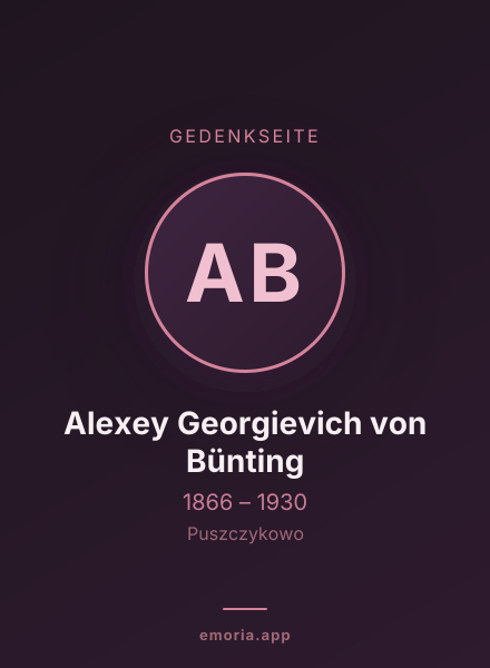 Gedenkportrait von Alexey Georgievich von Bünting