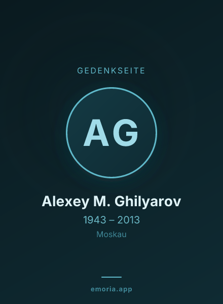 Gedenkportrait von Alexey M. Ghilyarov