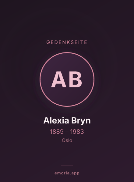 Gedenkportrait von Alexia Bryn