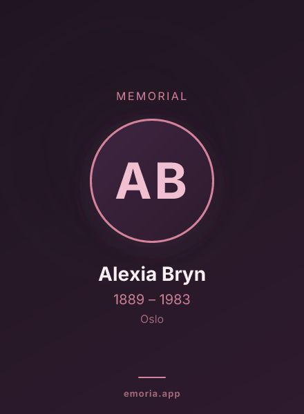 Memorial portrait of Alexia Bryn