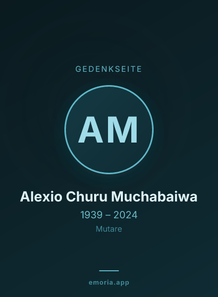 Gedenkportrait von Alexio Churu Muchabaiwa